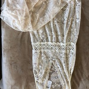 White lace bikini cover up